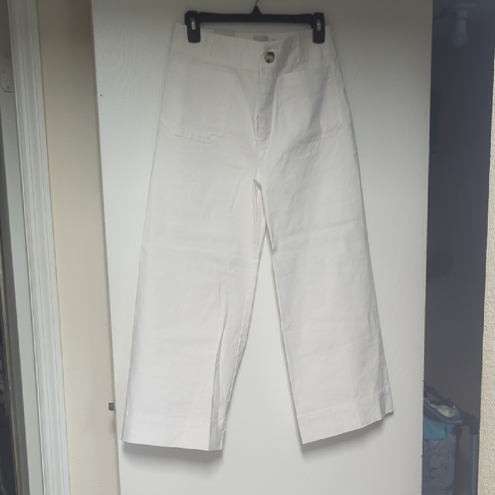 Maeve White Wide Leg Pants "The Colette" NWT